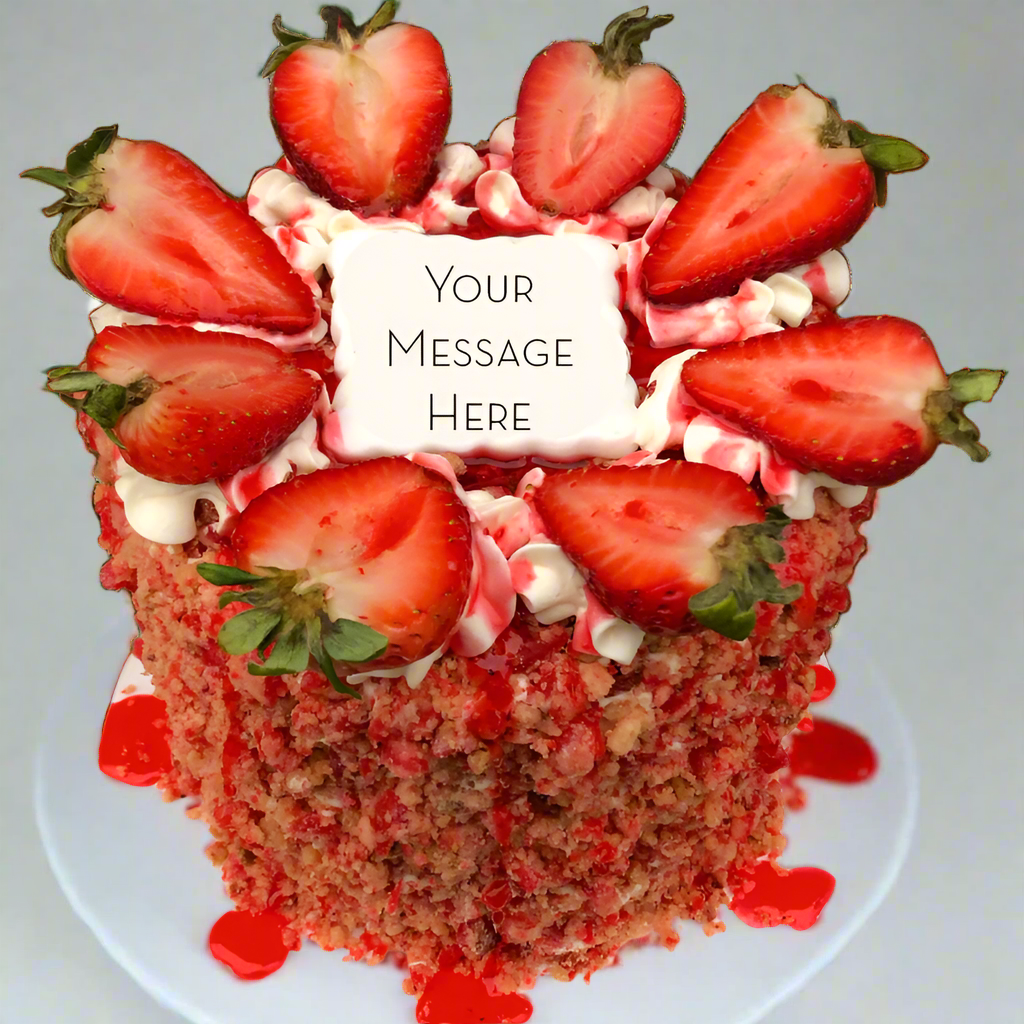 bakery cakes: strawberry cheesecake crunch cake