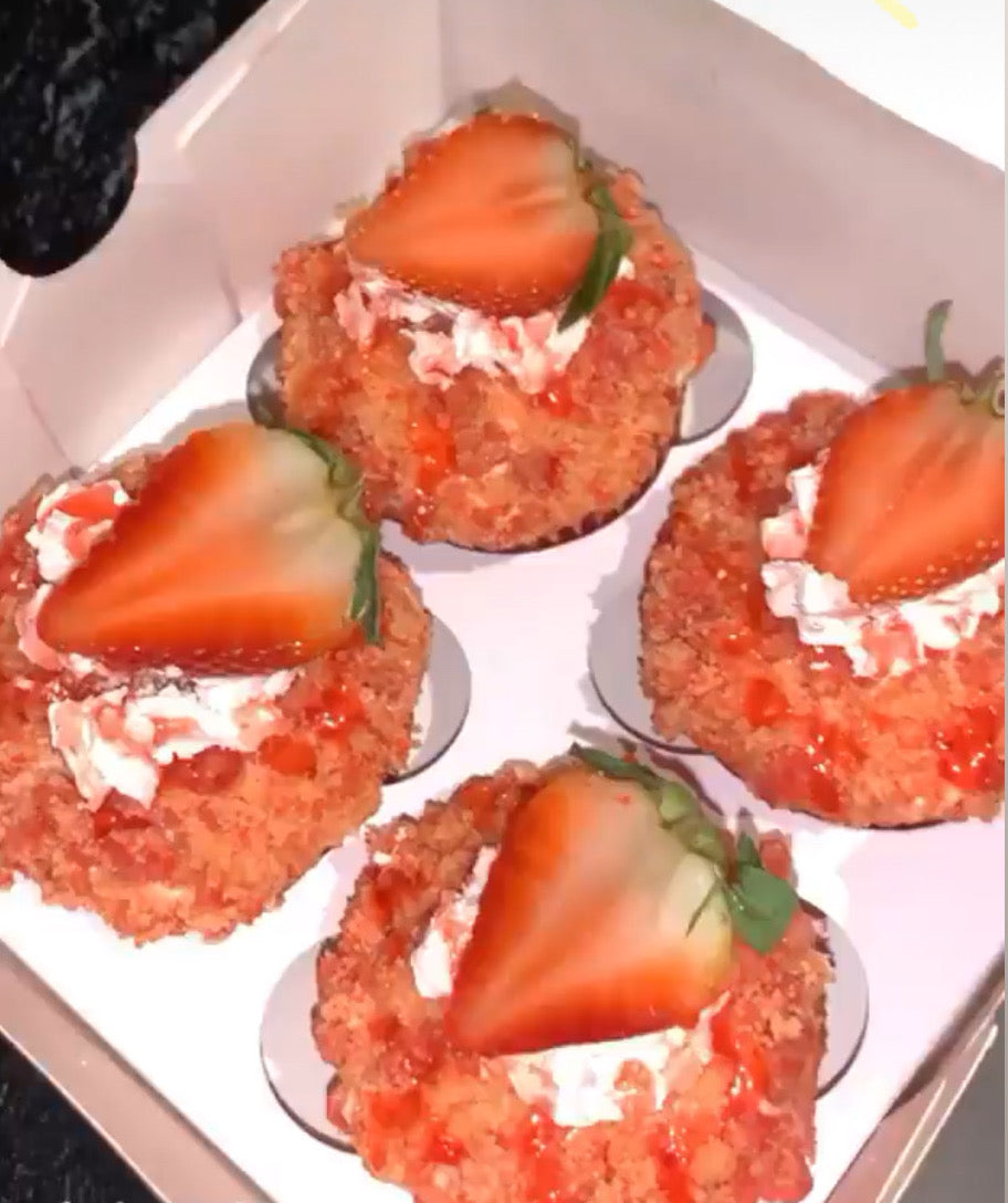 best seller: strawberry crunch cupcakes (4-pack)